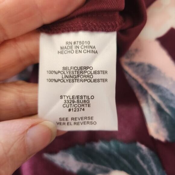 City Triangle Purple Maroon Floral A-line Mini Flared Skirt Size 9 - Picture 6 of 6